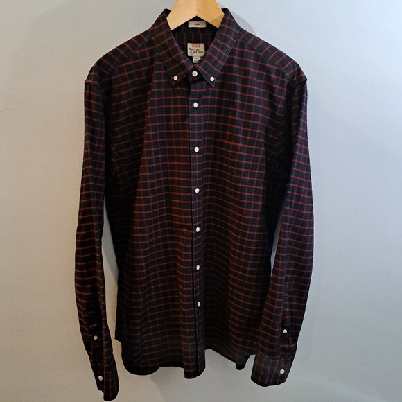 J. Crew Men's Large All Cotton Oxford Slim Fit Button Down Shirt Style #J1032 - Picture 2 of 15
